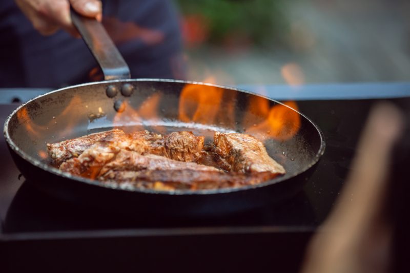 beef on grill ambiental food photography
